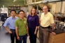 Researchers, left to right, Zhiyou Wen, DongWon Choi, Laura Jarboe and Robert C. Brown are using Iowa State University's Hybrid Processing Laboratory to mix thermochemical and biochemical technologies to produce biorenewable fuels and chemicals. Bob Elbert photo, ISU. 